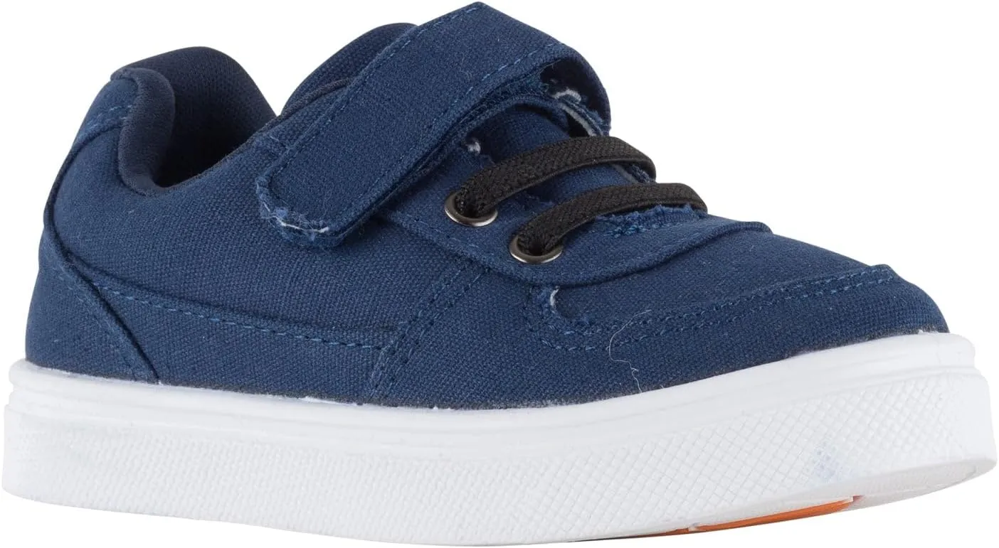 Oomphies Ethan Boys Low-Top Sneakers – Canvas Upper, Hook & Loop Closure, Cushioned Footbed & Durable Rubber Sole