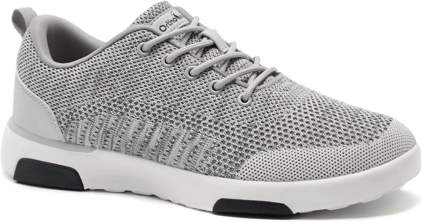OrthoComfoot Men's Orthopedic Fashion Sneakers for Plantar Fasciitis: Comfortable Arch Support Walking Shoes for Flat Feet, Casual Breatbable Orthotic Shoes for Foot and Heel Pain Relief