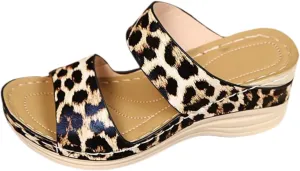 Orthopedic Sandals for Women Platform Wedge Arch Support Flat Slipper Open Toe Comfort Casual Beach Walking Heels Shoes