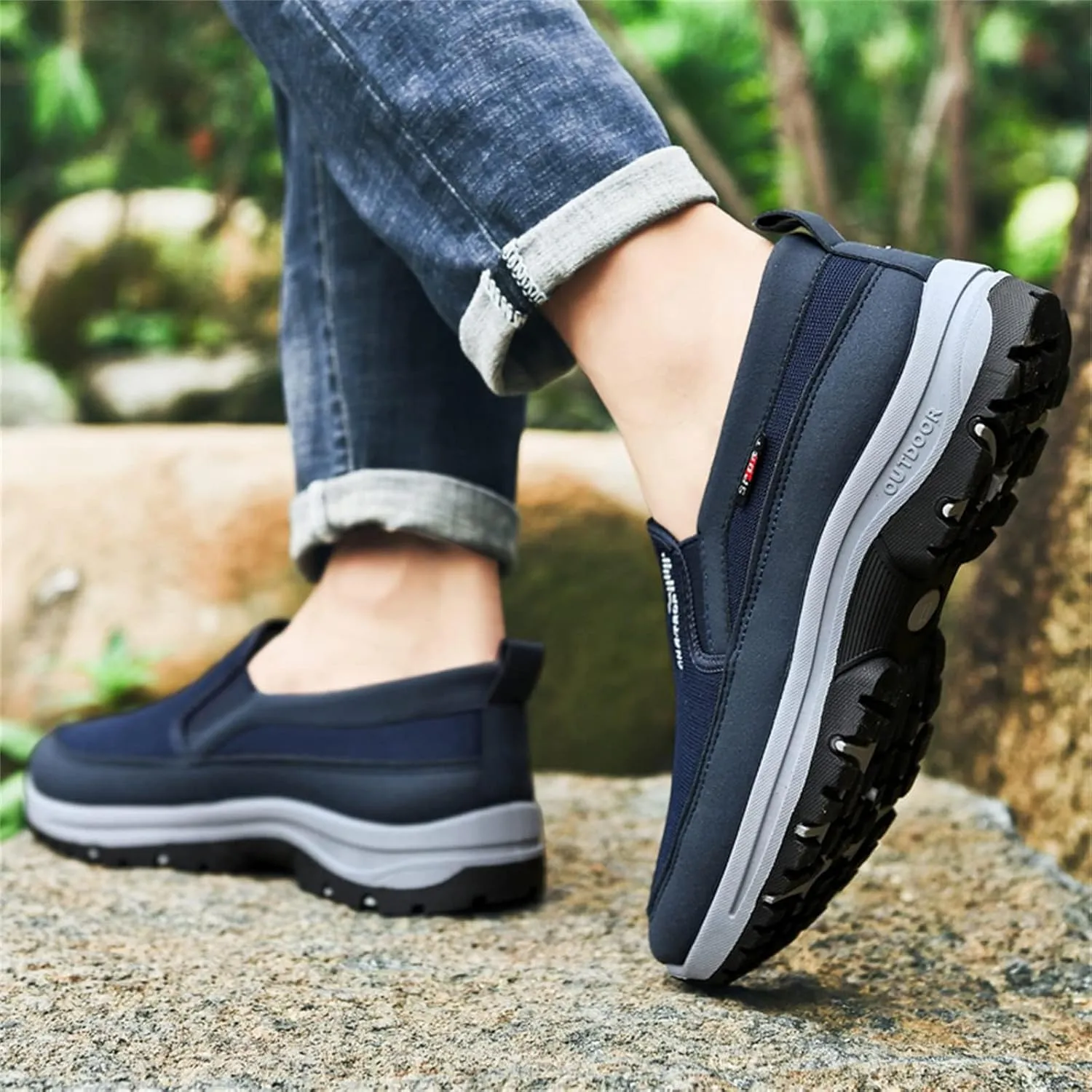 Orthopedic Shoes for Men Hiking Shoes Non-Slip Outdoor Walking Sneakers with Arch Support Walking Loafers