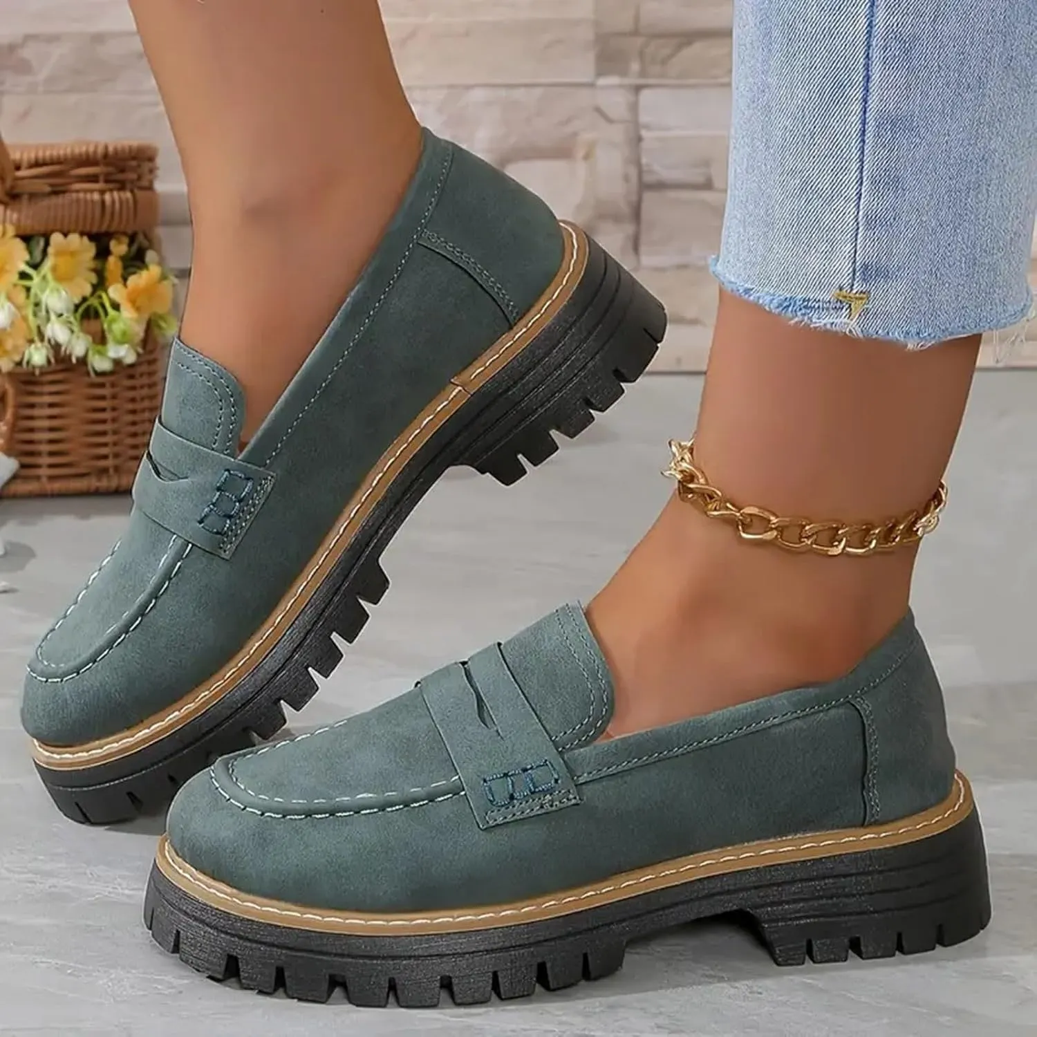 Orthoture-Orthopedic Platform Loafers Comfort Orthopedic Shoes Womens Round Toe Walking Shoe Slip on Dressy Shoes