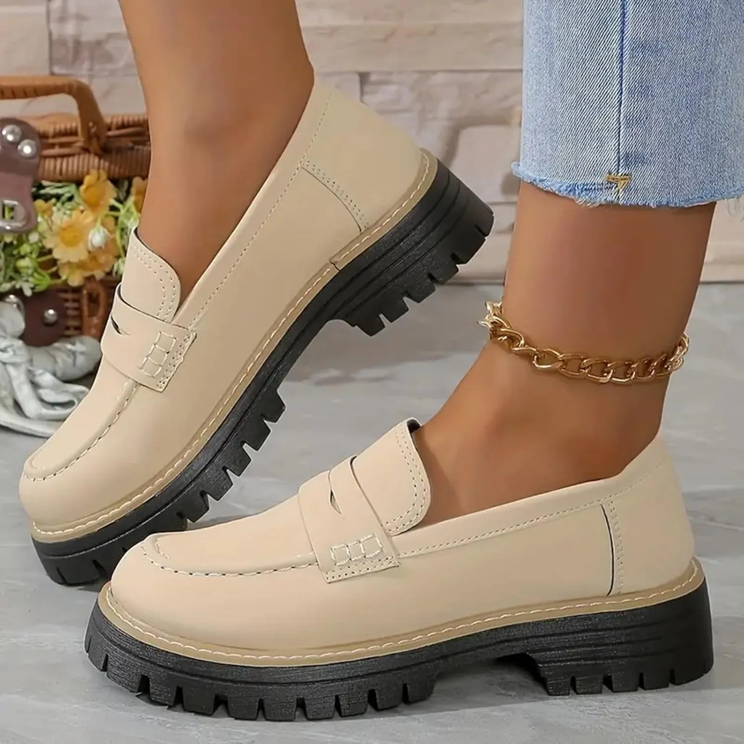 Orthoture-Orthopedic Platform Loafers for Women Suede Chunky Penny Loafer Comfortable Office Business Ortho Shoes