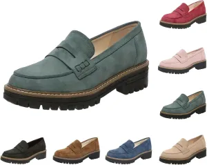 Orthoture-Orthopedic Platform Loafers Wide Toe Lightweight Casual Comfort Shoes Slip-On Chunky Low Heel Fashion Loafers