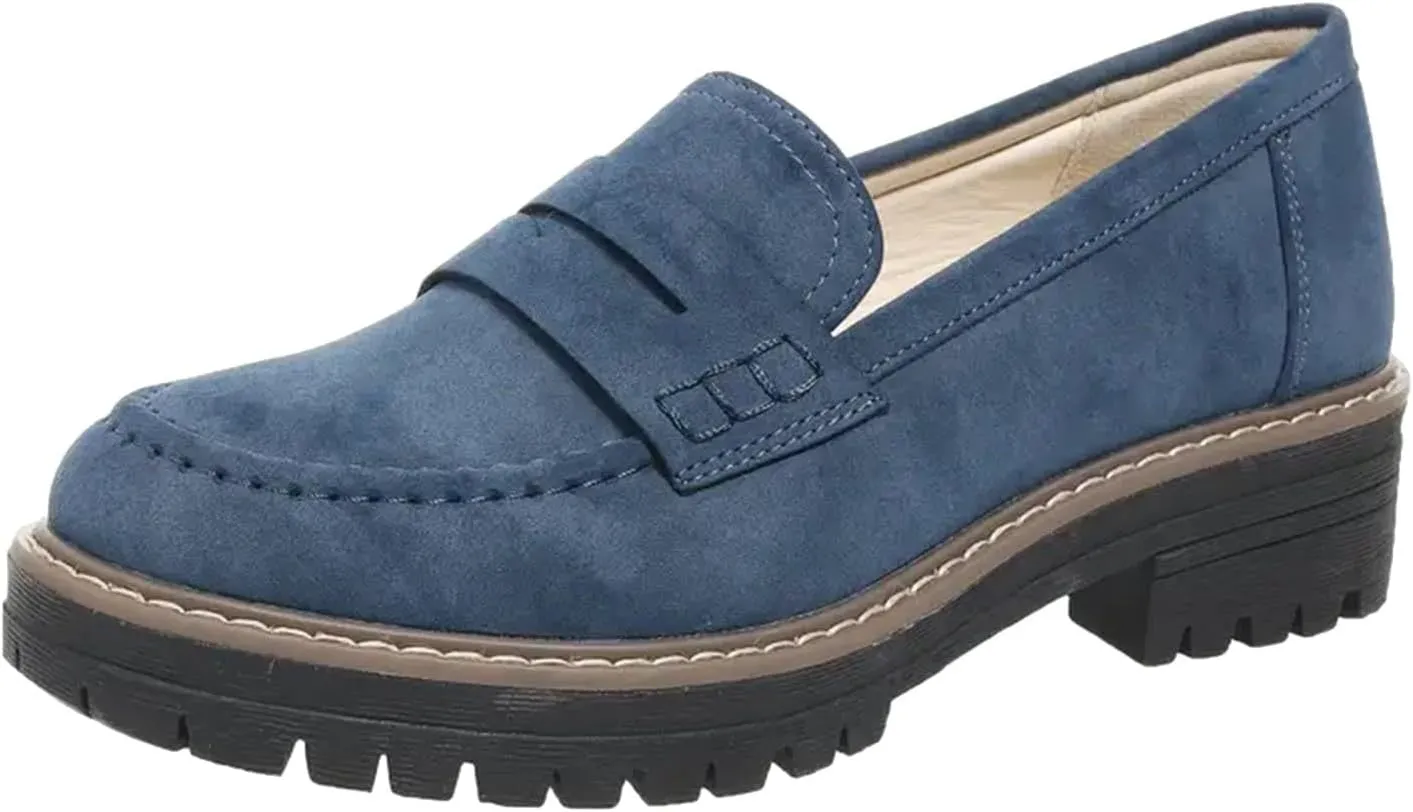 Orthoture Orthopedic Platform Loafers, Womens Round Retro Toe Comfortable Slip On Work Single Lug Sole Loafers
