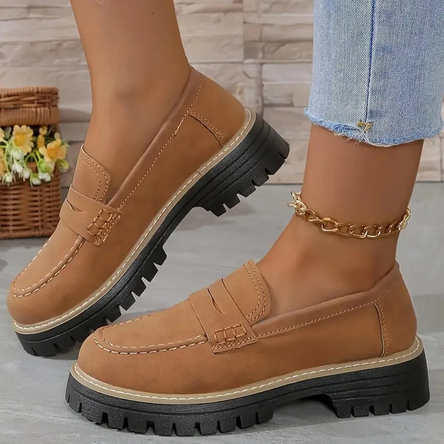 Orthoture-Orthopedic Platform Loafers,Wide Toe Lightweight Casual Comfort Shoes,Slip-On Suitable for All Foot Shapes