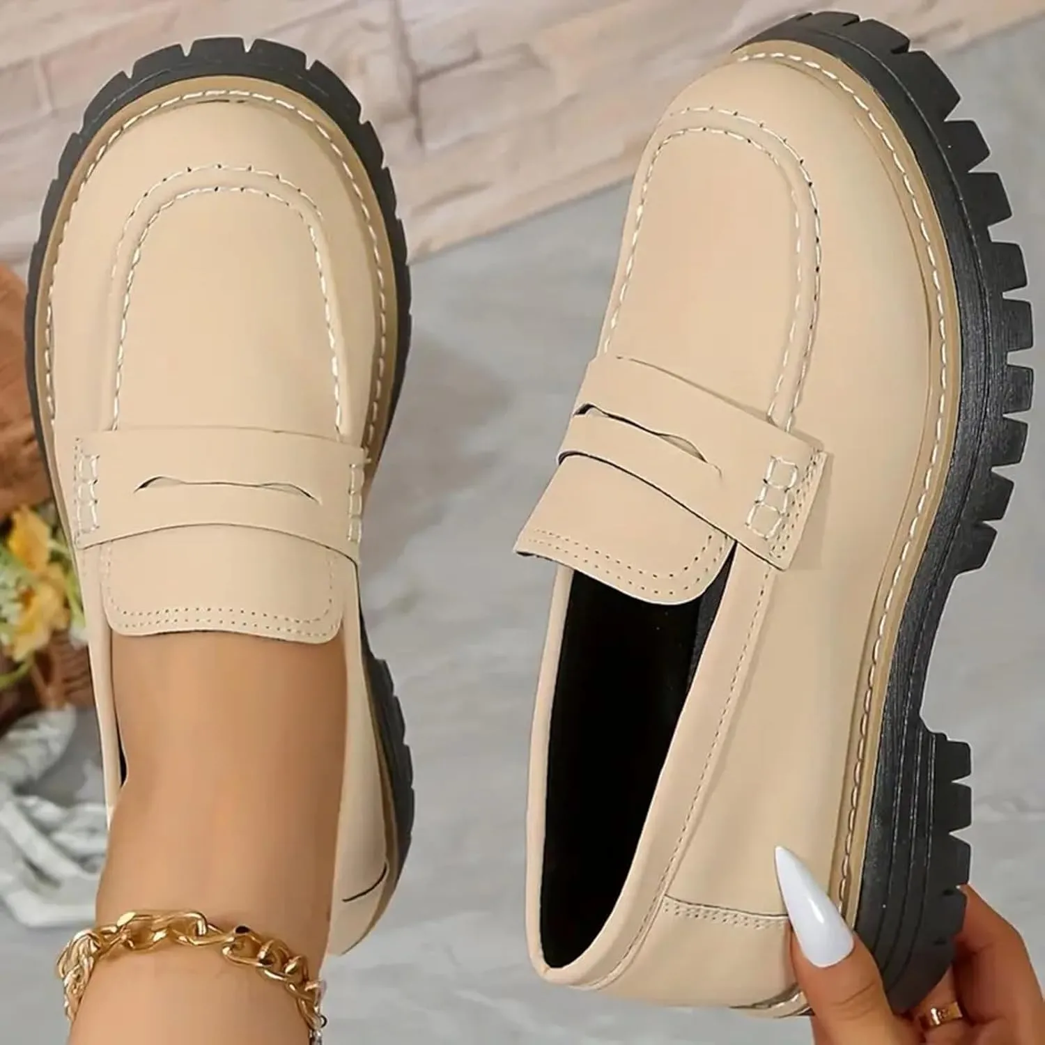 Orthoture-Orthopedic Platform Loafers,Wide Toe Lightweight Casual Comfort Shoes,Slip-On Suitable for All Foot Shapes