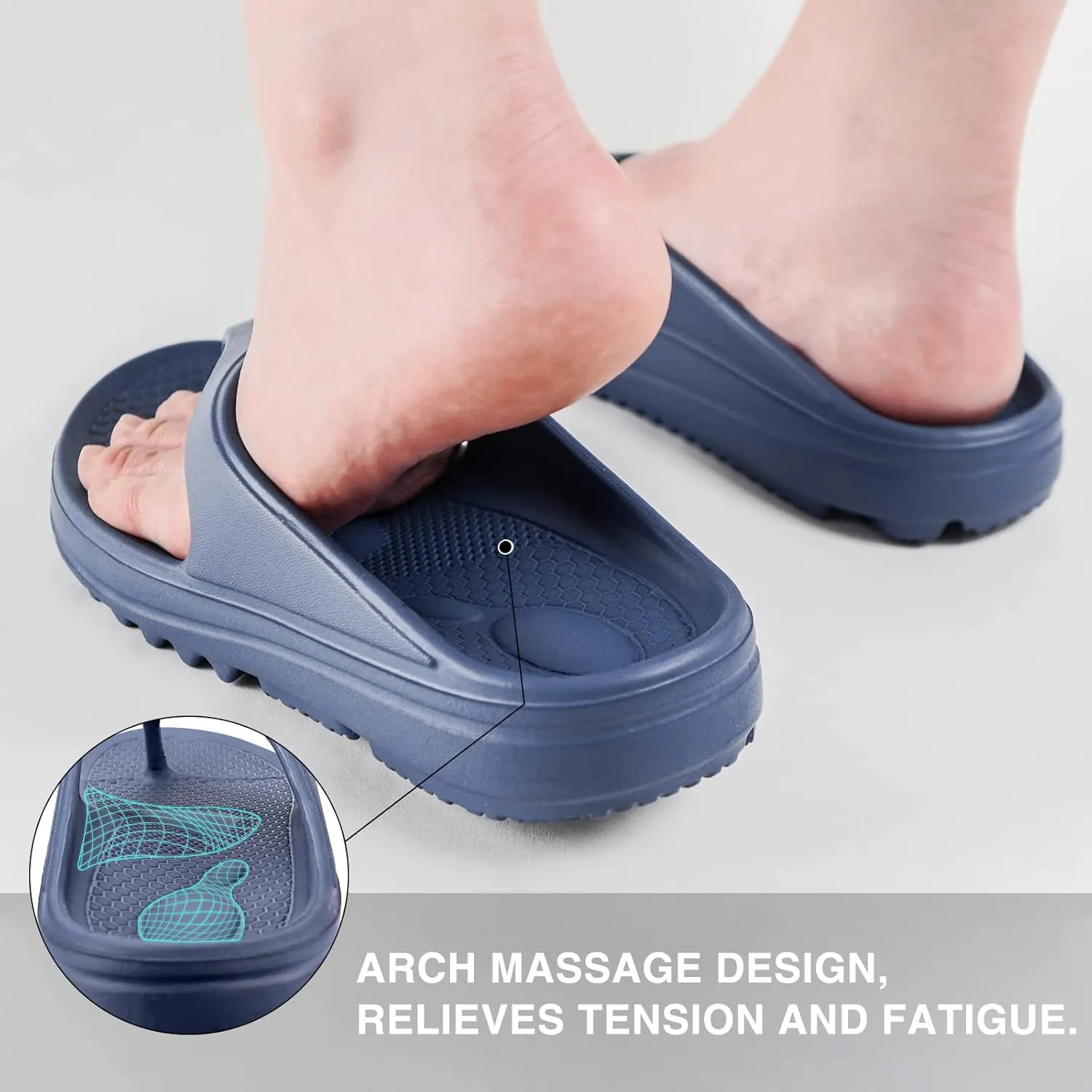 Oudizz Orthopedic Sandals Flip Flops for Women Arch Support Pillow Soft Recovery Thong Sandals Spa Summer Beach Cloud Slides
