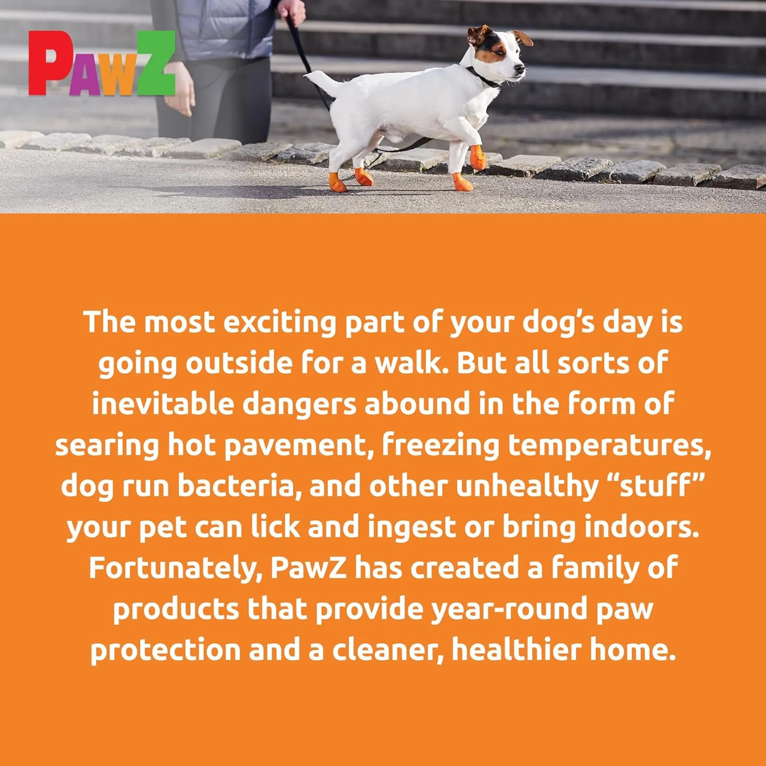 PawZ Rubber Dog Boots for Paws to 2" - All-Weather Dog Booties for Hot Pavement, Sand, Snow, Mud, and Rain - Anti Slip Dog Socks - XS, Orange