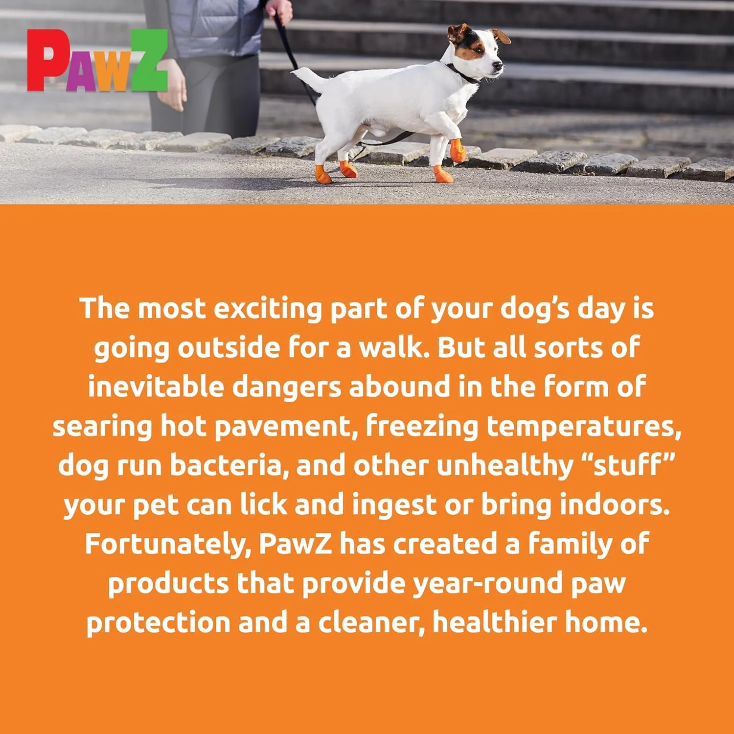 PawZ Rubber Dog Boots for Paws up to 2", 24 Total (2 Packs of 12) - All-Weather Dog Booties for Hot Pavement, Snow, Mud, and Rain - Waterproof, Anti Slip Dog Socks - X-Small, Orange
