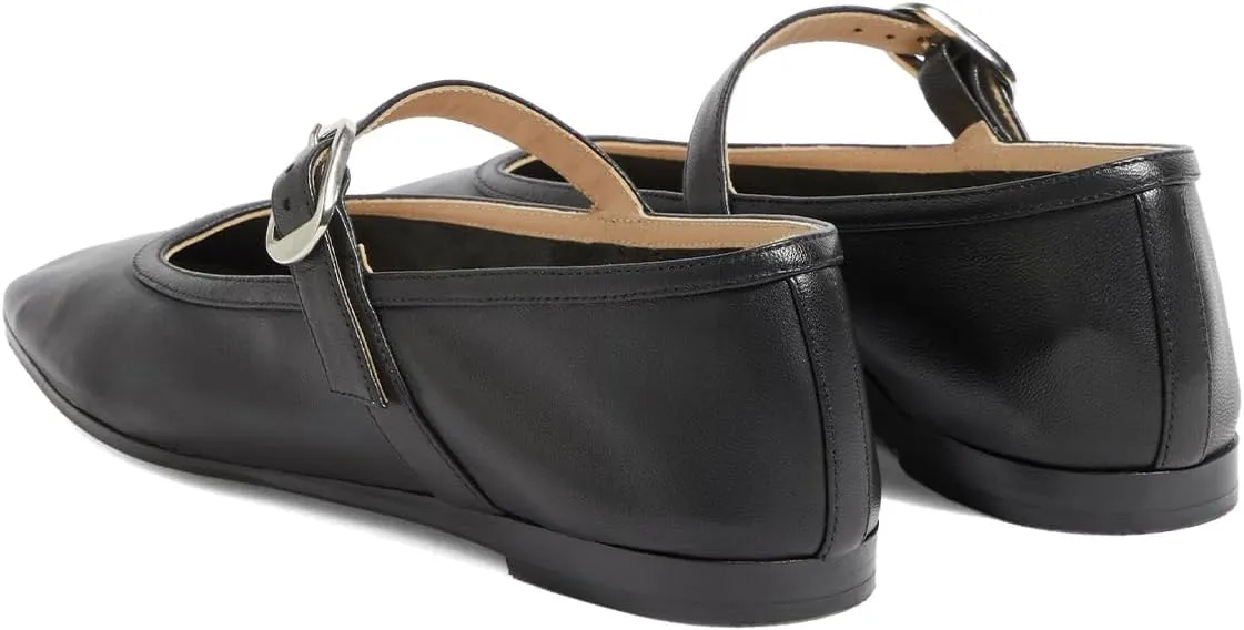 Pazzion Women Comfortable Closed Squared Toe Mary Jane Flats Easy Strap Buckled Slip On Ballet Flat Cozy Walking Dating Dress Shoes Size 4-16 US