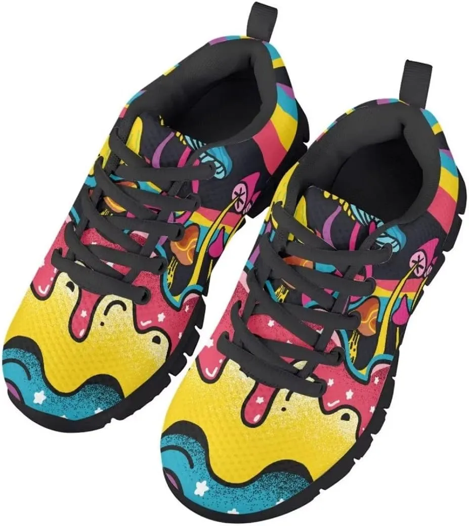 Pinupub Kids Lace-up Sneakers Comfortable Lightweight Casual Running Walking Tennis Shoes