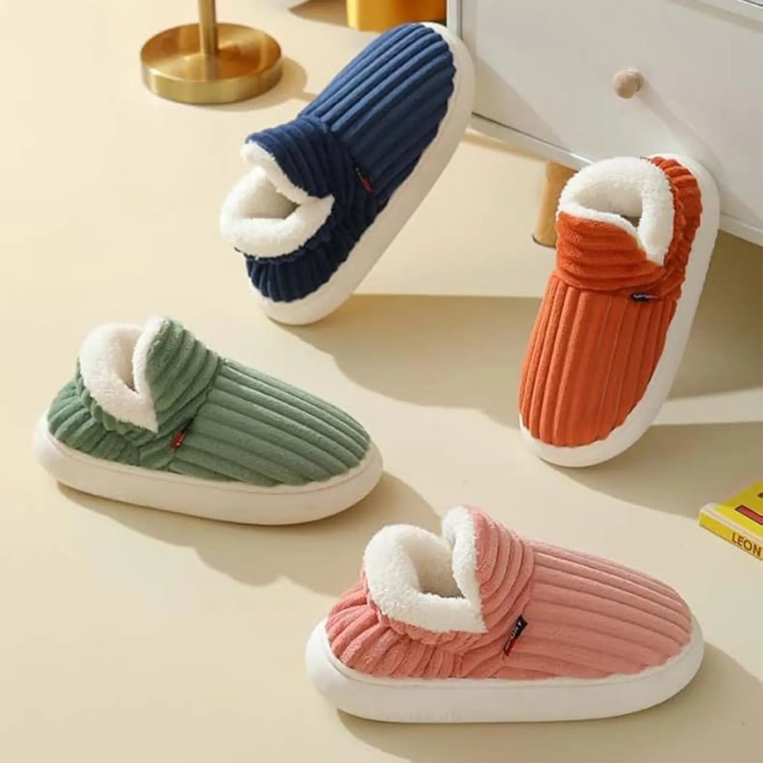 PLMOKN Slippers for Women Fuzzy Winter House Indoor Outdoor Platform Trendy Cozy Girls Shoes With Memory Foam Boots Send To A Friend Best Gifts