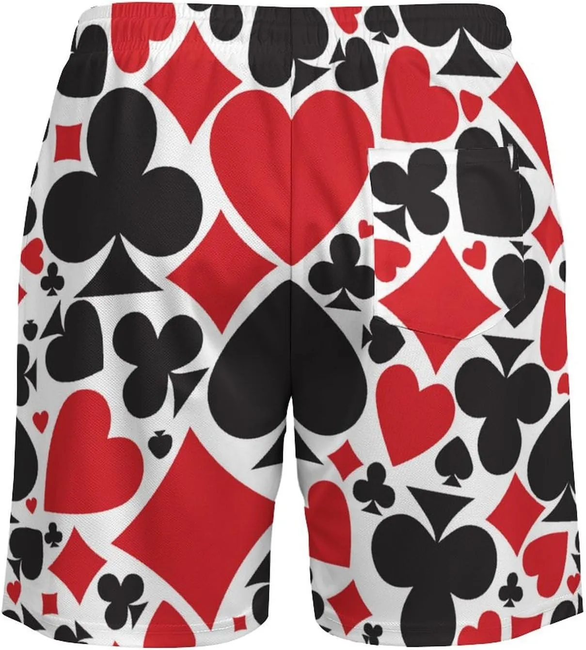 Poker Card Print Shorts Mens Beach Short Compression Liner Short Pants Sport Shorts Quick Dry Stretch Trunks Beach