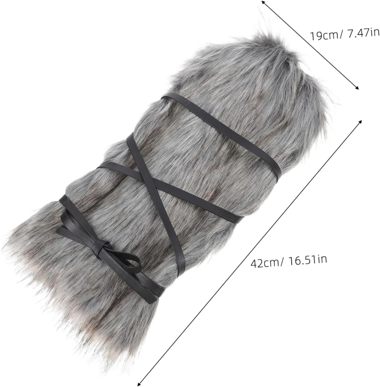 PRETYZOOM Viking Style Faux Fur Leg Warmers Soft and Comfortable for Cosplay Halloween and Winter Warmth Leg Wraps (40cm)