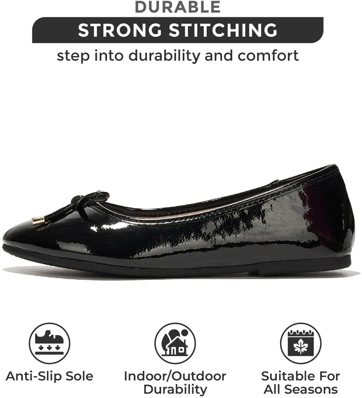 Project Cloud Ballet Flats for Women - Crystal-Embellished Mesh Ballet Flats for Women Footwear - Non-Slip Mary Jane Shoes with Memory Foam - Casual Footwear for All-Day Comfort (Amity)