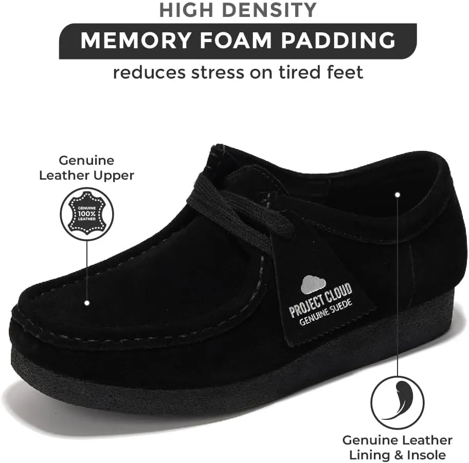 Project Cloud Genuine Leather Womens Shoes - Memory Foam Insole Oxford Shoes for Women Footwear - Lightweight Anti-Slip Sole Casual Work Loafers with Lace (Wally)