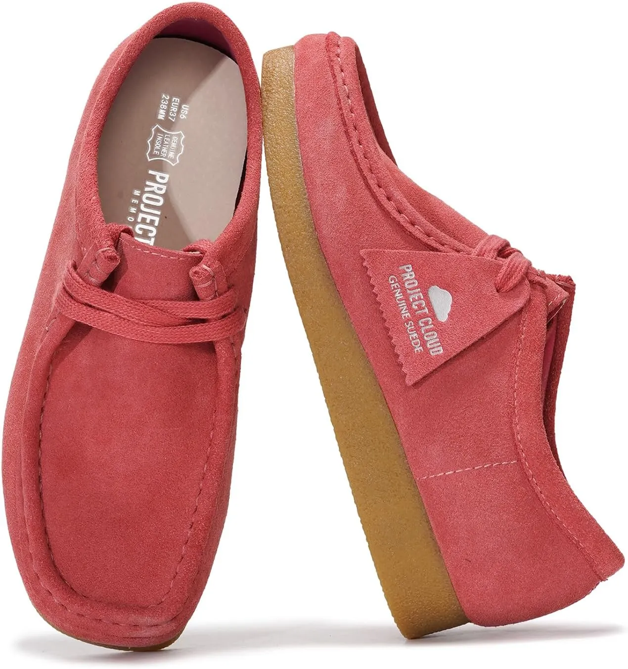 Project Cloud Genuine Leather Womens Shoes - Memory Foam Insole Oxford Shoes for Women Footwear - Lightweight Anti-Slip Sole Casual Work Loafers with Lace (Wally)