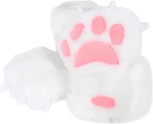Qianly Animal Paw Slippers Animal Claw Shoes for Dress up Holiday Stage Performance White