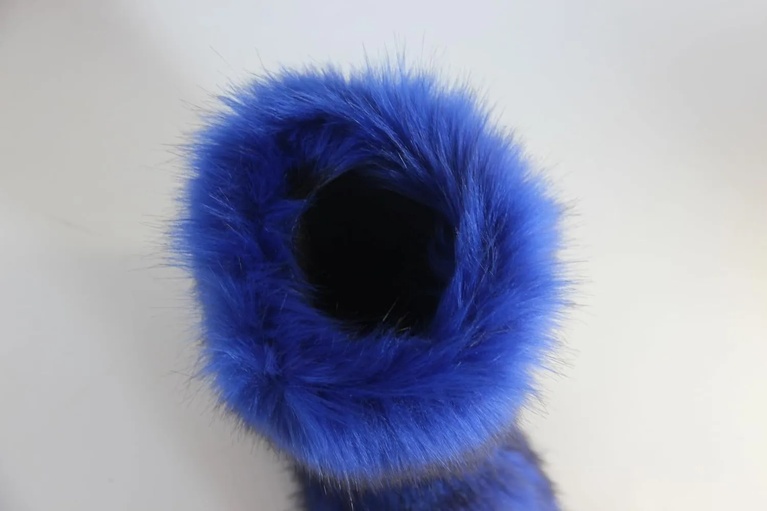 QMFUR Women's Furry Faux Fur Boots Fuzzy Fluffy Mid Calf Snow Boots Suede Warm Fur Lined Booties Flat Fashion Boots