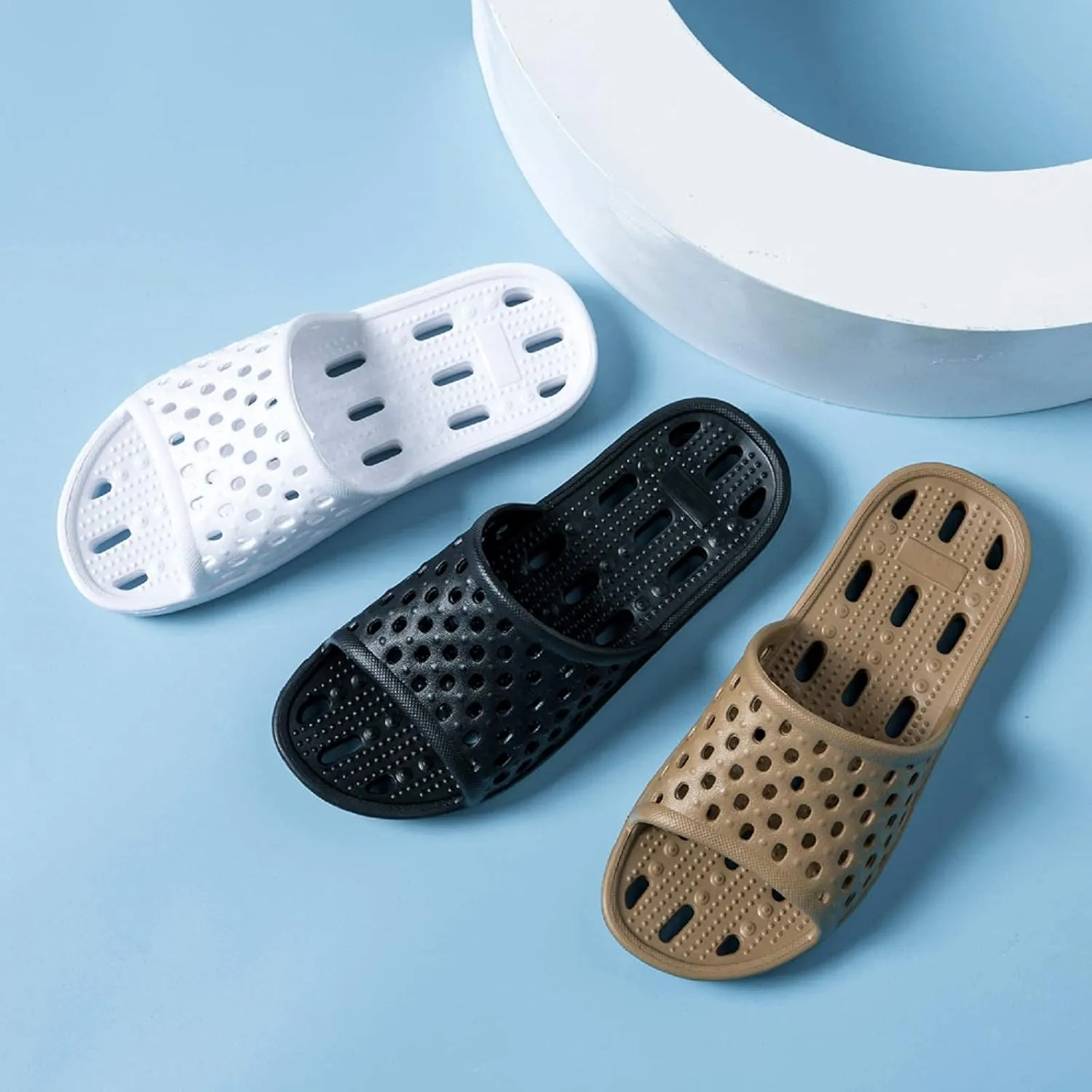 Ranberone Shower Shoes Women Quick Drying Non Slip College Dorm House Shower Sandals with Holes
