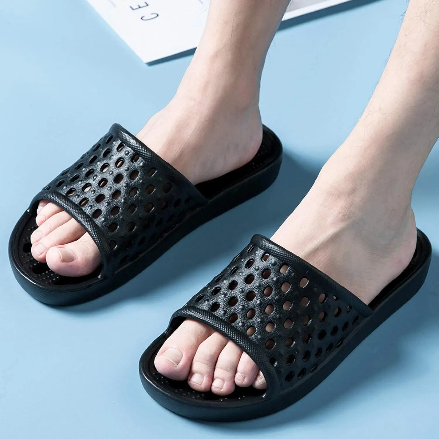 Ranberone Shower Shoes Women Quick Drying Non Slip College Dorm House Shower Sandals with Holes