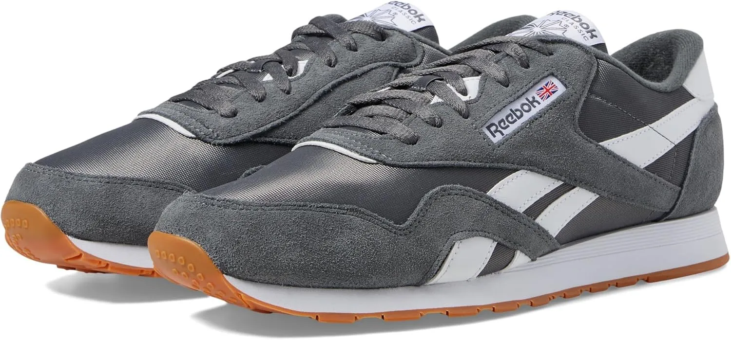 Reebok Mens Classic Cushioned Footbed Faux Leather Running & Training Shoes