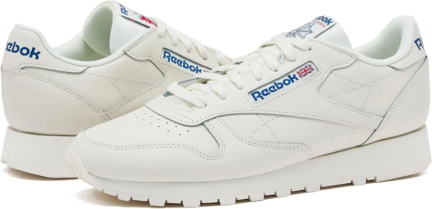 Reebok Men's Classic Leather Sneakers Black Or White Tennis Shoes