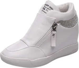 rismart Women's Wedge Platform Bootie Fashion Sneakers