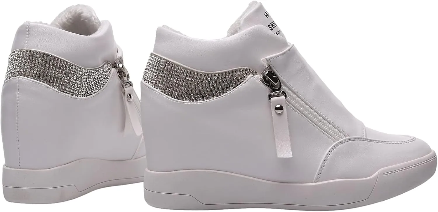 rismart Women's Wedge Platform Bootie Fashion Sneakers