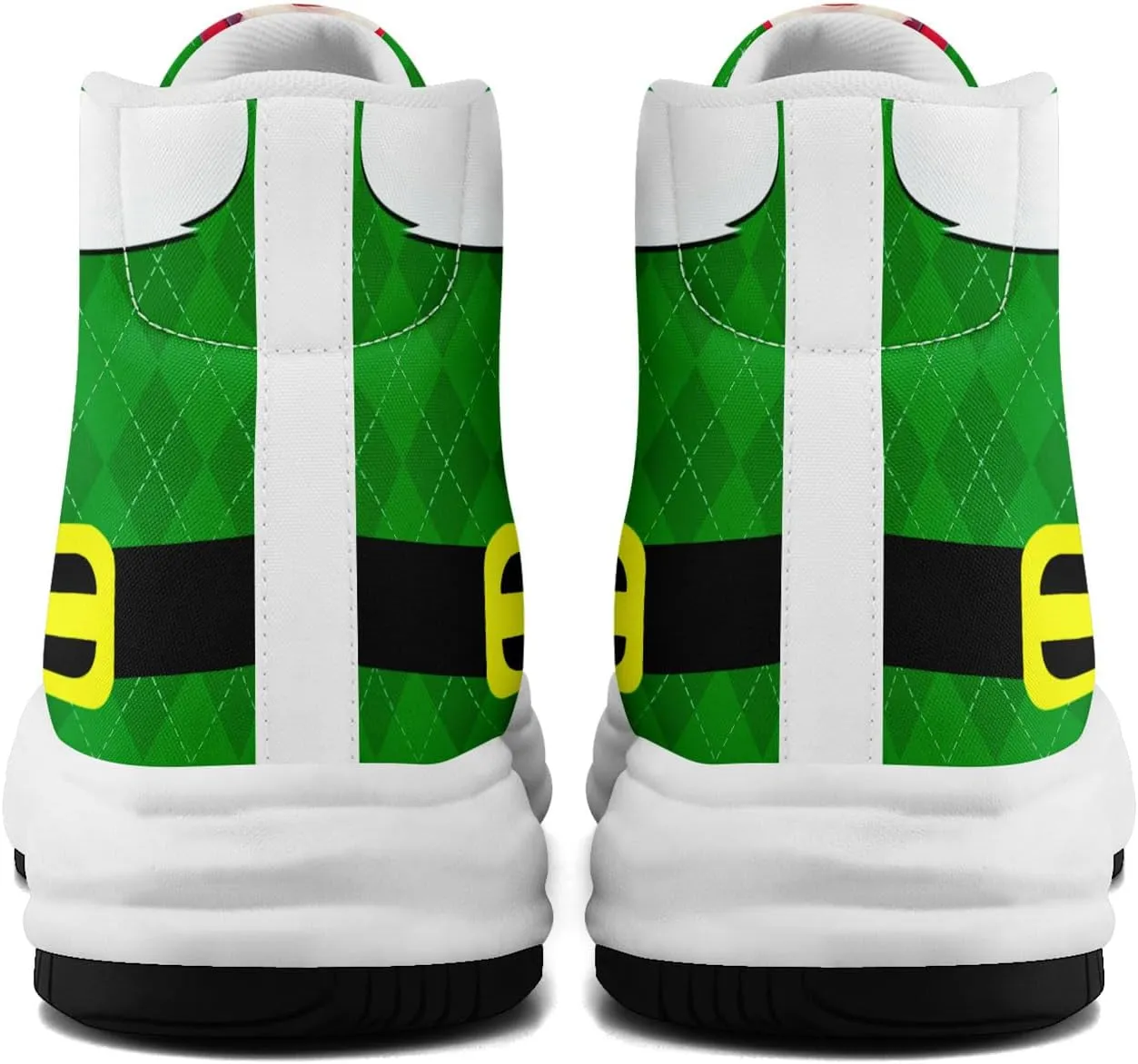Santa-Themed High-Top Sneakers, Festive Footwear, Comfortable Lightweight Shoes for Men Women, Christmas Day