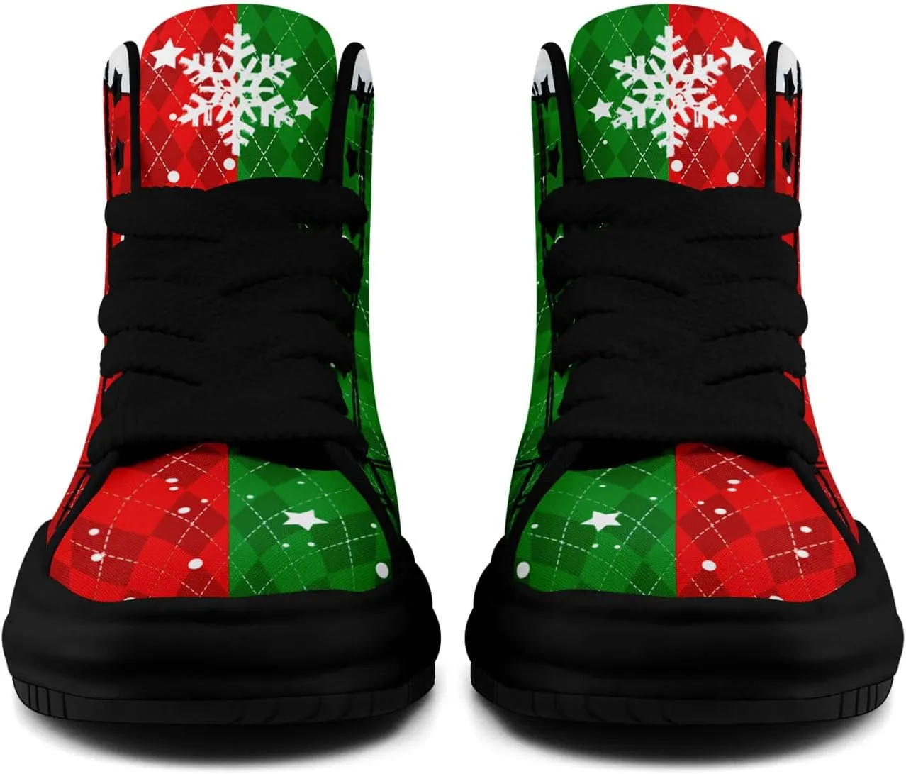 Santa-Themed High-Top Sneakers, Festive Footwear, Comfortable Lightweight Shoes for Men Women, Christmas Day