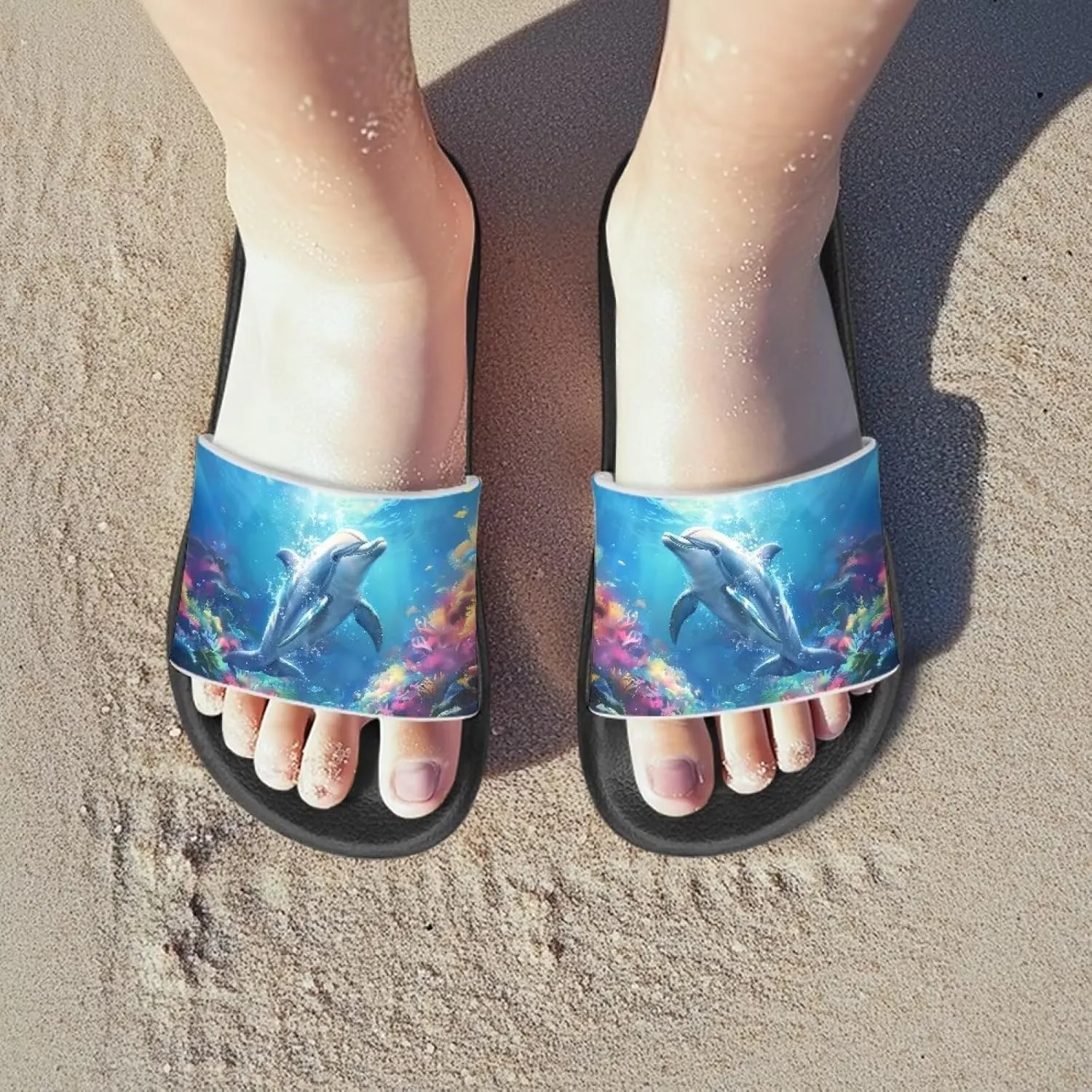 Shark Kids Slide Sandals Quick Drying Pool Slides for Boys Girls