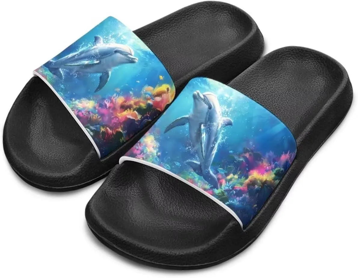 Shark Kids Slide Sandals Quick Drying Pool Slides for Boys Girls