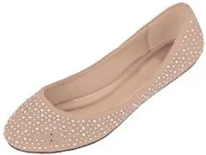 Shoes 18 Womens Faux Suede Rhinestone Ballerina Ballet Flats Shoes
