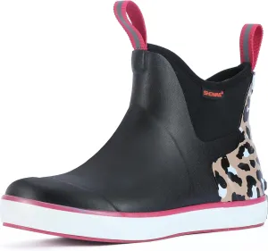 Showave Women's Rain Boots, Waterproof Ankle Rubber Deck Boots, Insulated Neoprene Non-Slip Boots, Lightweight Outdoor Hunting Fishing Garden Boots for Women