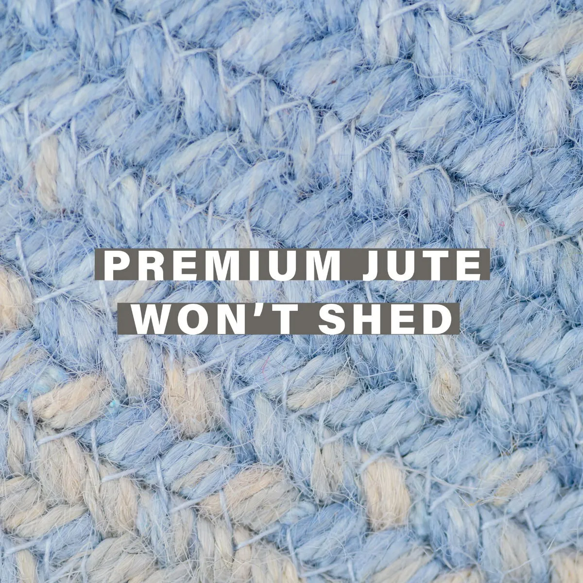 Sky Blue Jute Braided Area Rug
