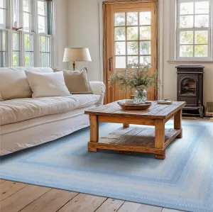 Sky Blue Jute Braided Area Rug
