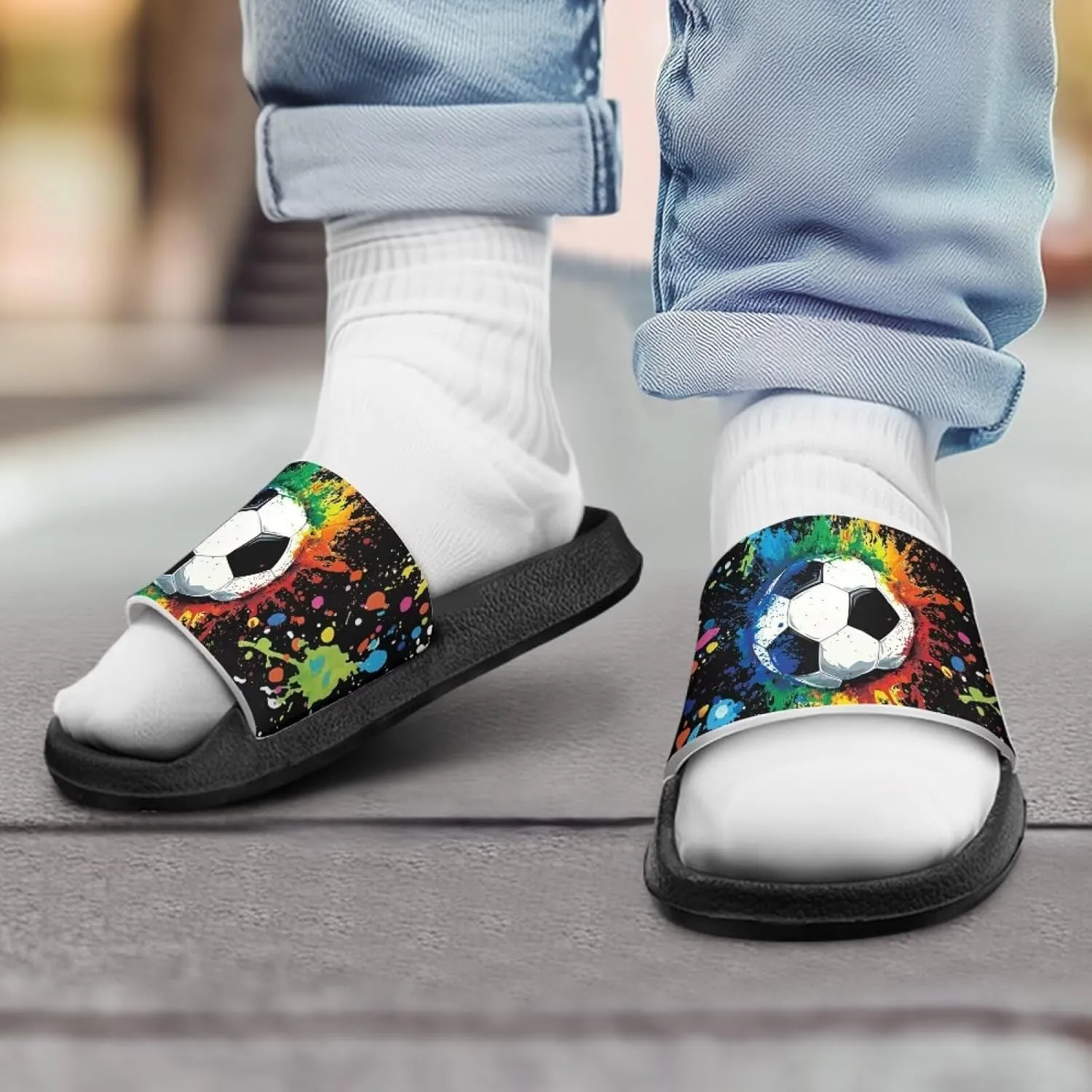Slide Sandals for Boys Quick Dry Summer Slippers Kids Lightweight Pool Sandals