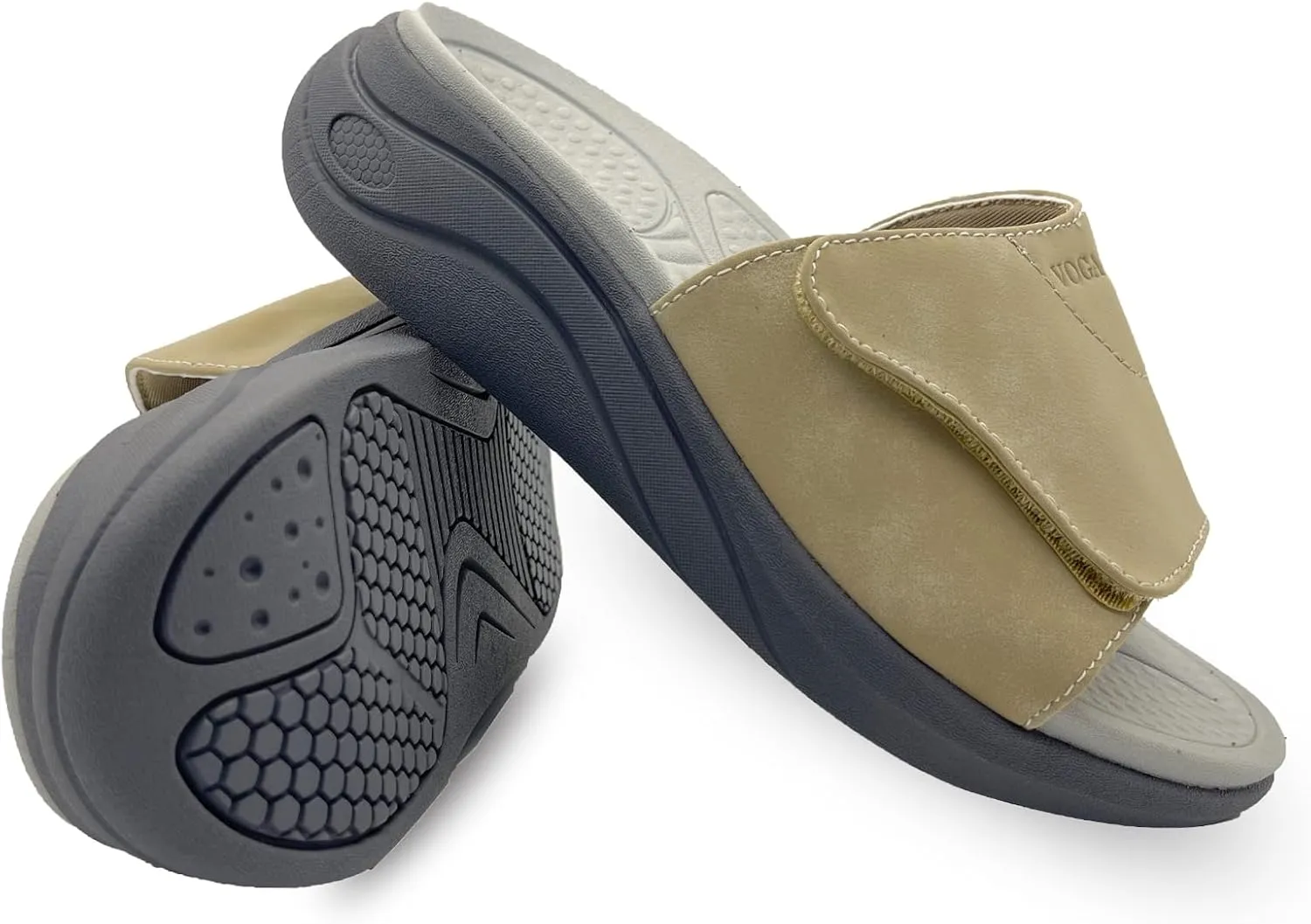 Slide Sandals for Women with Adjustable Width Arch Support Orthotic for Plantar Fasciitis Swollen Feet Pain Relief Neuropathy