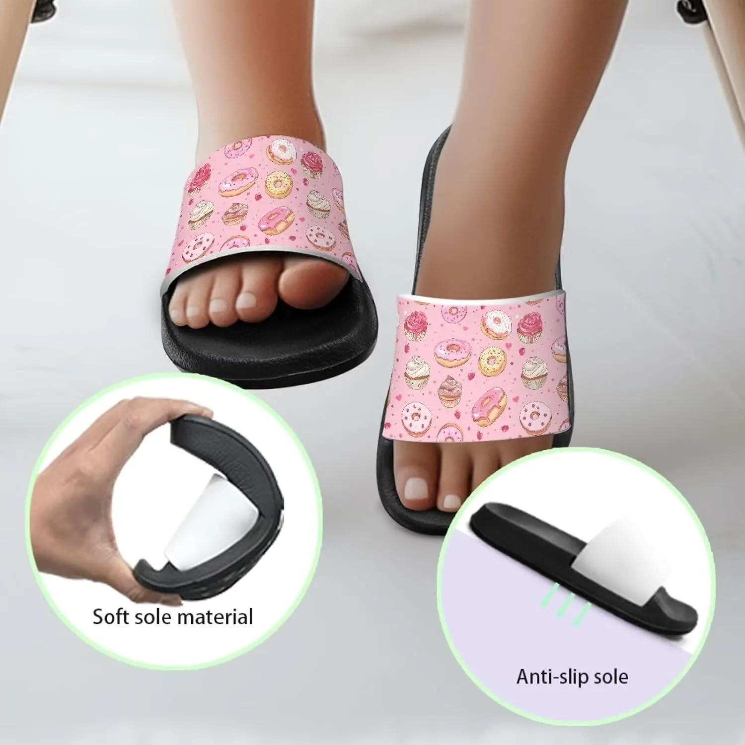 Slides for Boys Girls Quick Drying Kids Slides Sandals Non-Slip