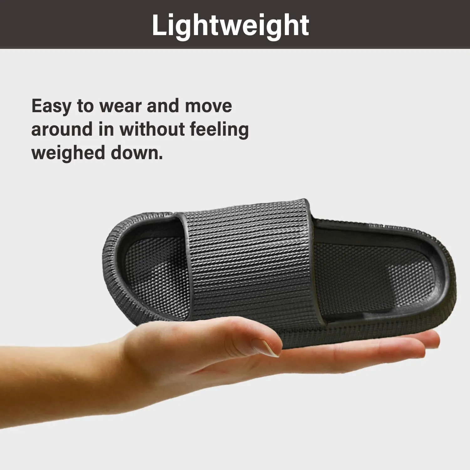 Slides Pillow Slippers for Women and Men Non Slip Quick Drying Shower Slides Bathroom Sandals | Thick Sole | Anti-Slip Cloud Slippers Lightweight Spa Open Toe Shower Sandals | Indoor & Outdoor