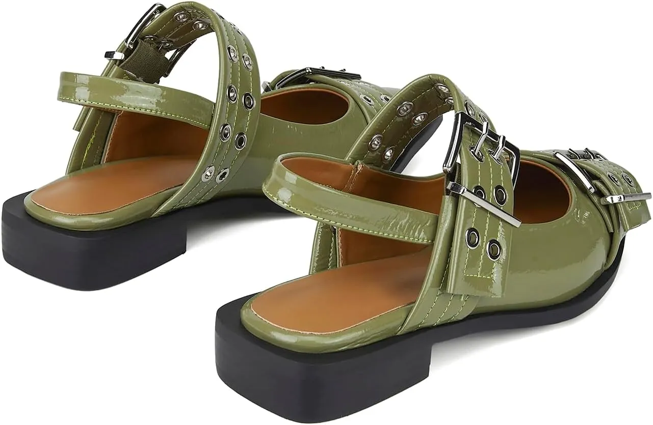 Slingback Ballet Flats for Women, Flats Closed Toe Ankle Strap Pump Shoes Flats Formal Dressy Comfortable Casual Classic Office Party Shoes