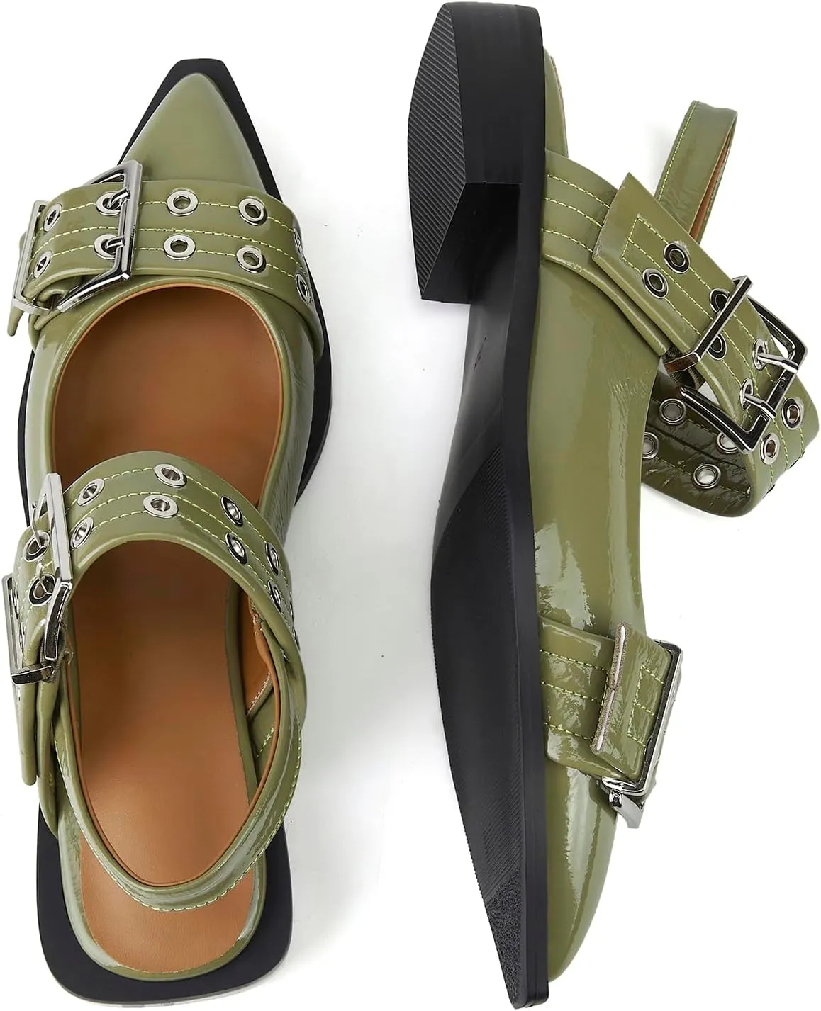 Slingback Ballet Flats for Women, Flats Closed Toe Ankle Strap Pump Shoes Flats Formal Dressy Comfortable Casual Classic Office Party Shoes