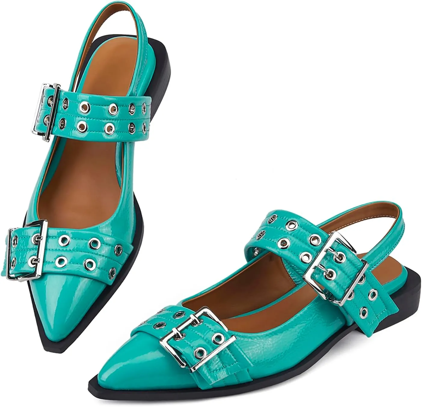 Slingback Ballet Flats for Women, Flats Closed Toe Ankle Strap Pump Shoes Flats Formal Dressy Comfortable Casual Classic Office Party Shoes