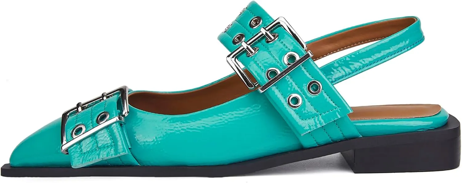 Slingback Ballet Flats for Women, Flats Closed Toe Ankle Strap Pump Shoes Flats Formal Dressy Comfortable Casual Classic Office Party Shoes