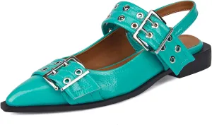 Slingback Ballet Flats for Women, Flats Closed Toe Ankle Strap Pump Shoes Flats Formal Dressy Comfortable Casual Classic Office Party Shoes