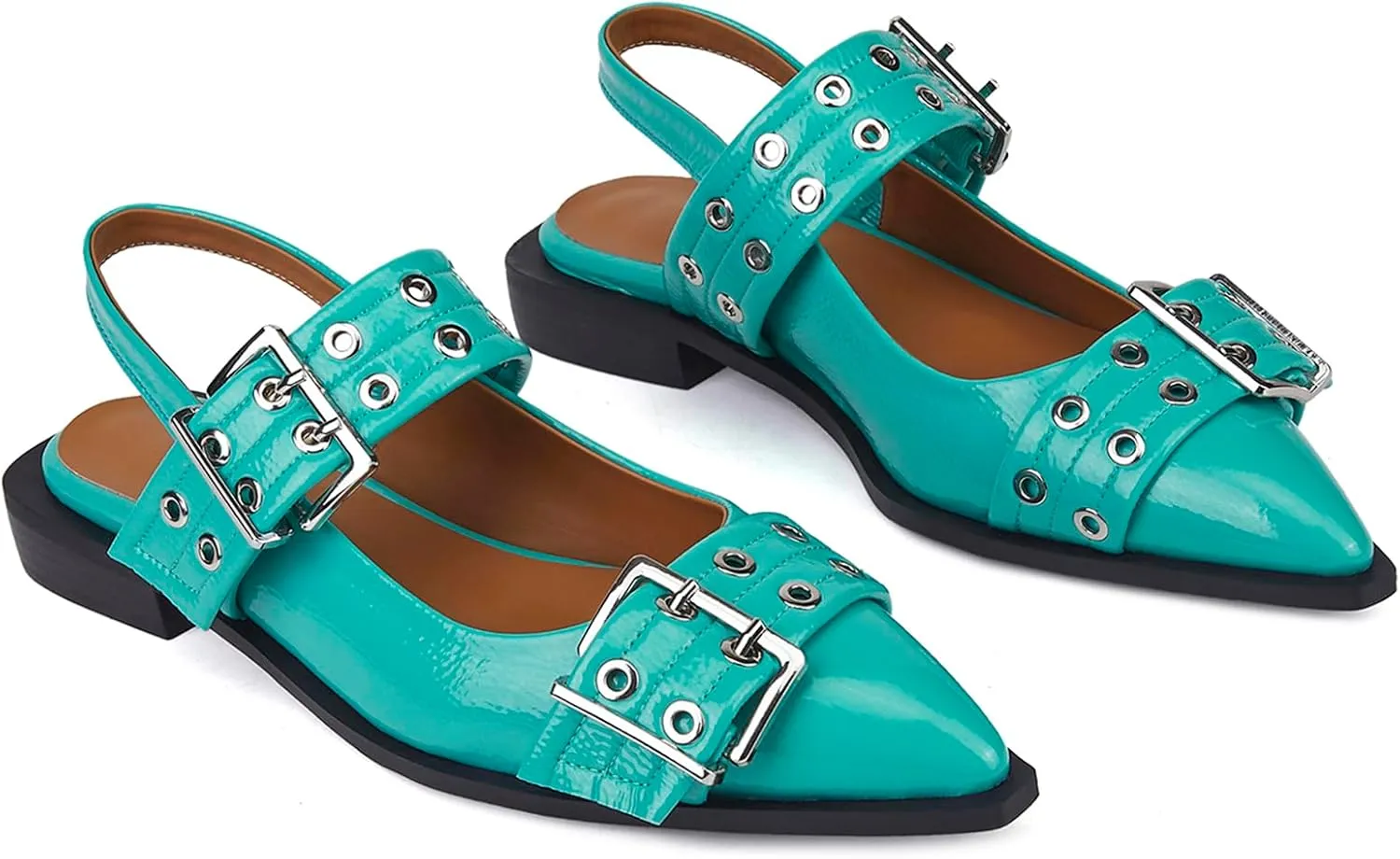 Slingback Ballet Flats for Women, Flats Closed Toe Ankle Strap Pump Shoes Flats Formal Dressy Comfortable Casual Classic Office Party Shoes