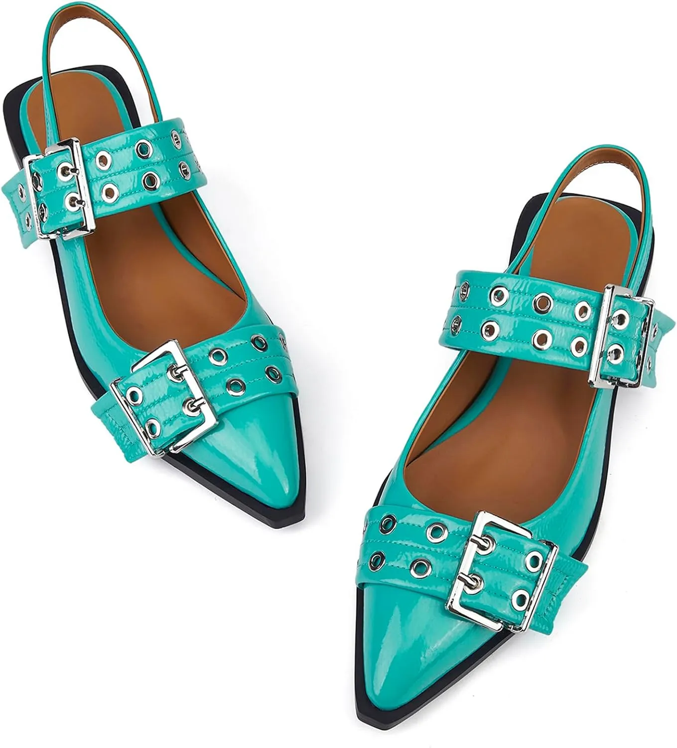 Slingback Ballet Flats for Women, Flats Closed Toe Ankle Strap Pump Shoes Flats Formal Dressy Comfortable Casual Classic Office Party Shoes