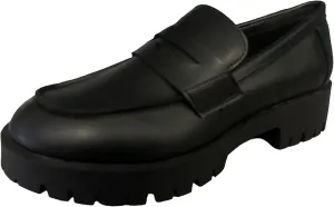 Steve Madden Womens Black Lug Loafers 9.0