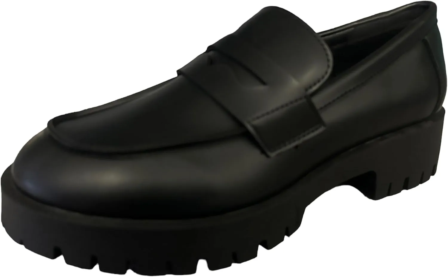 Steve Madden Womens Black Lug Loafers 9.0